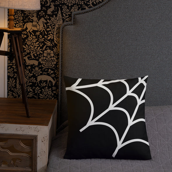 Web Throw Pillow (black)