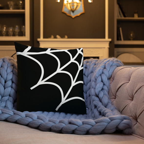 Web Throw Pillow (black)