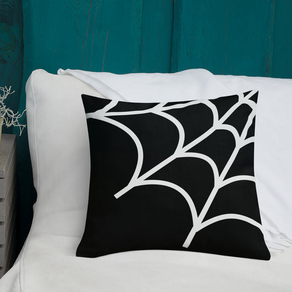 Web Throw Pillow (black)