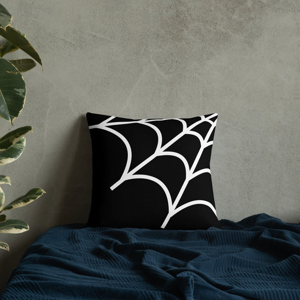 Web Throw Pillow (black)