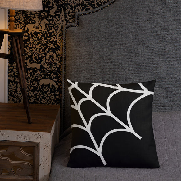 Web Throw Pillow (black)