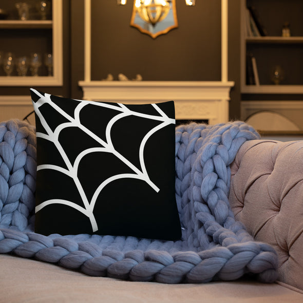 Web Throw Pillow (black)