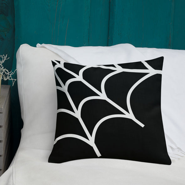 Web Throw Pillow (black)