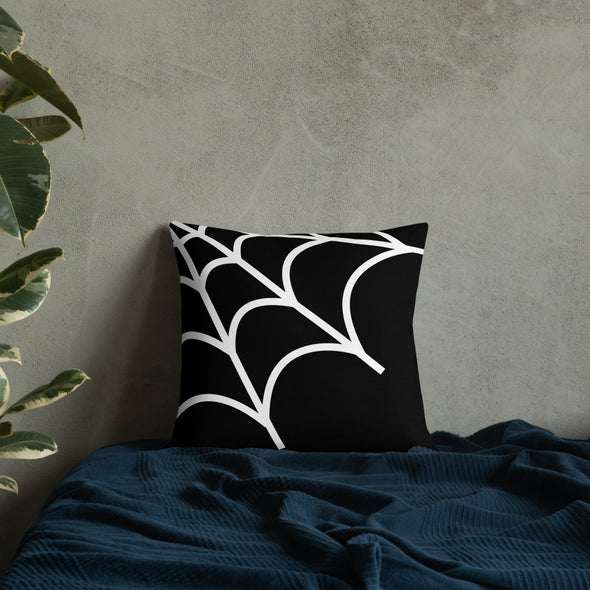 Web Throw Pillow (black)