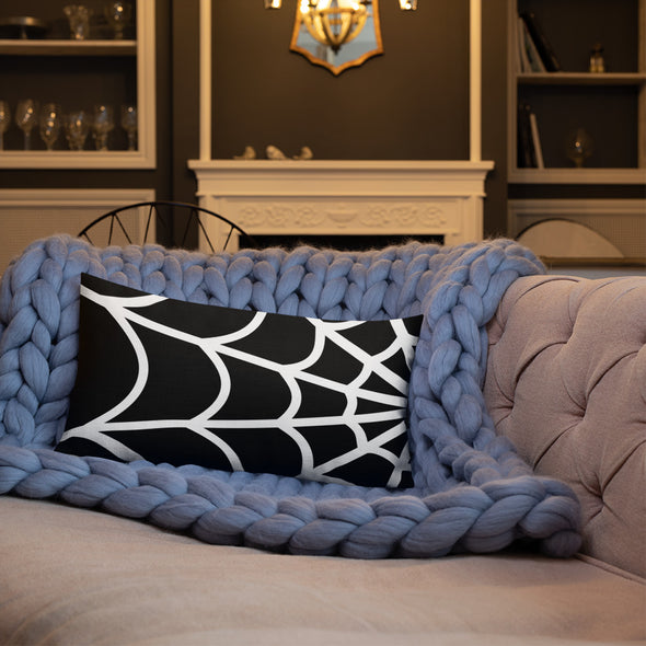 Web Throw Pillow (black)