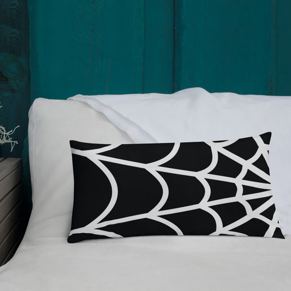 Web Throw Pillow (black)