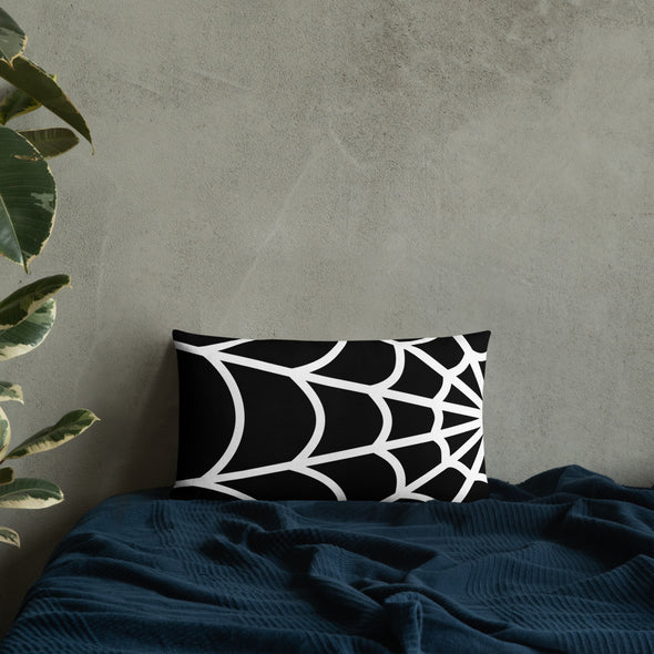 Web Throw Pillow (black)