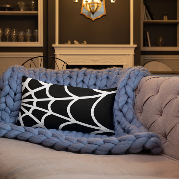 Web Throw Pillow (black)