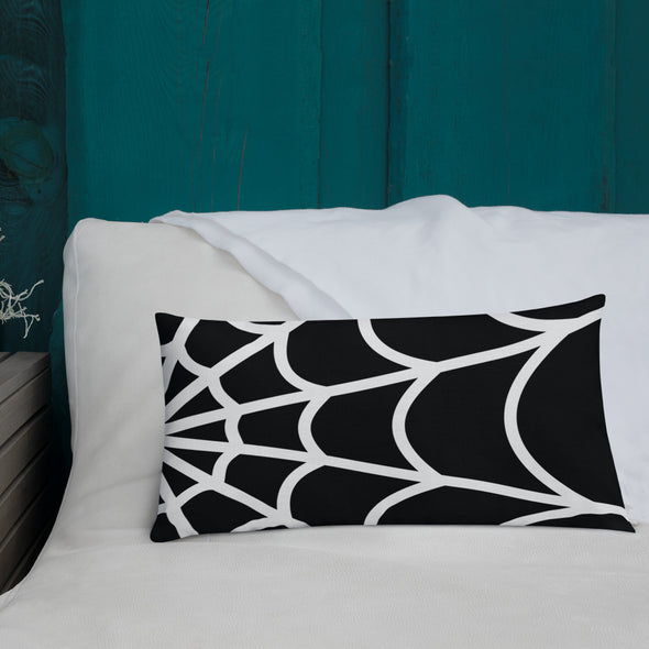 Web Throw Pillow (black)