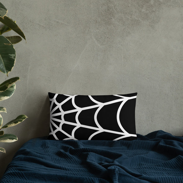 Web Throw Pillow (black)