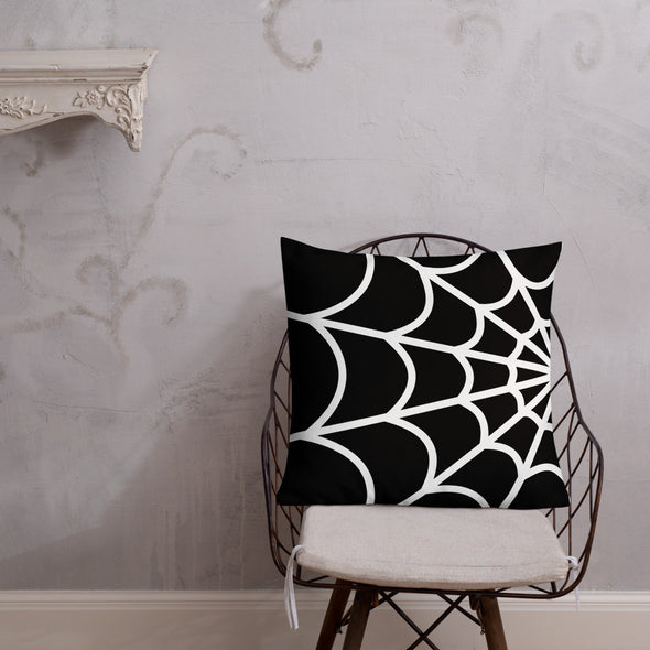 Web Throw Pillow (black)