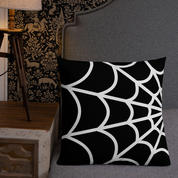 Web Throw Pillow (black)