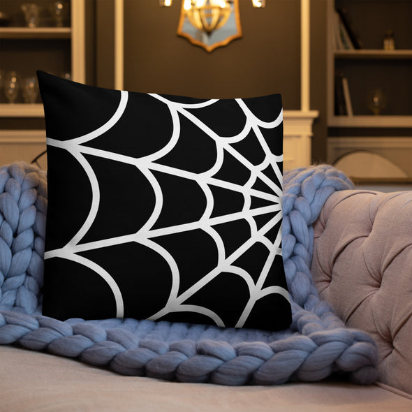 Web Throw Pillow (black)