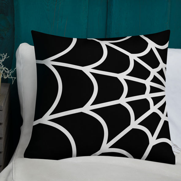 Web Throw Pillow (black)