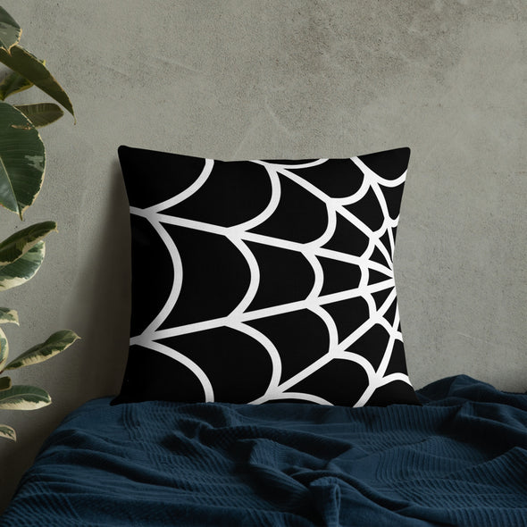 Web Throw Pillow (black)