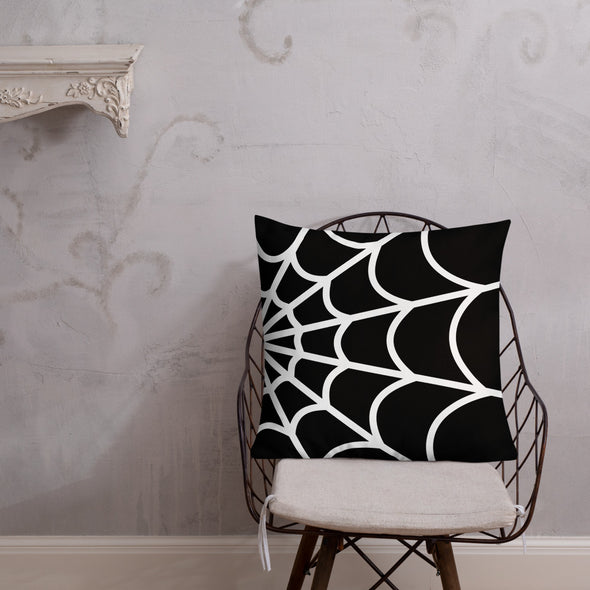 Web Throw Pillow (black)