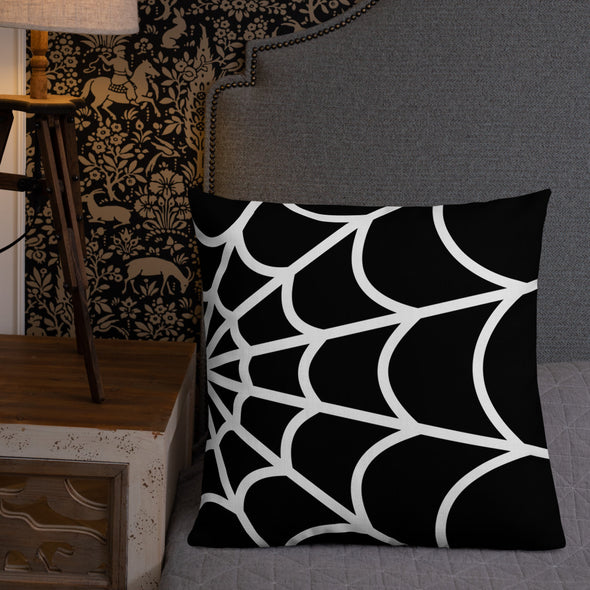 Web Throw Pillow (black)