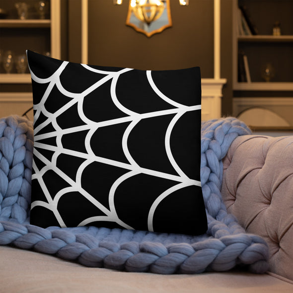 Web Throw Pillow (black)