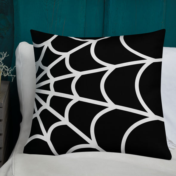 Web Throw Pillow (black)