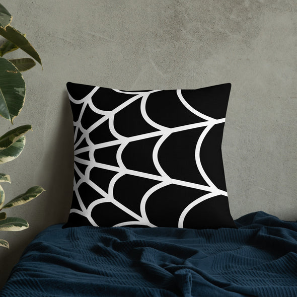 Web Throw Pillow (black)