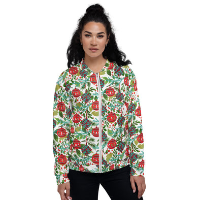 Christmas Tree Holly Unisex Bomber Jacket