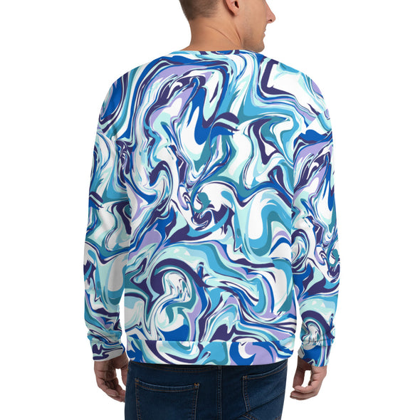 Swirling Blue Marble Unisex Sweatshirt