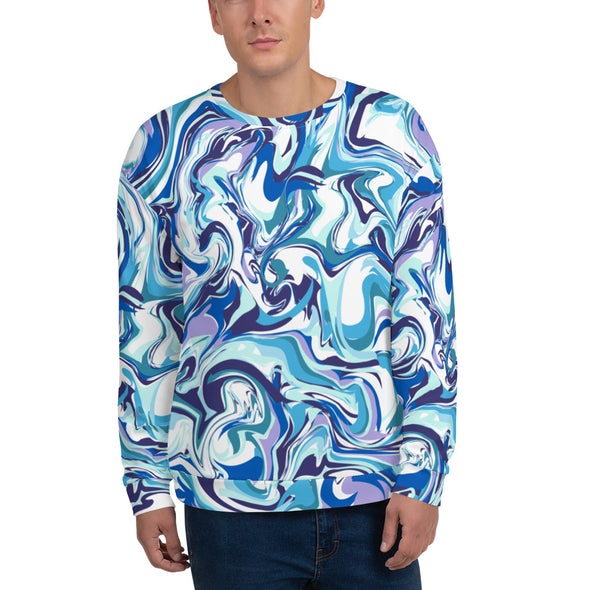 Swirling Blue Marble Unisex Sweatshirt