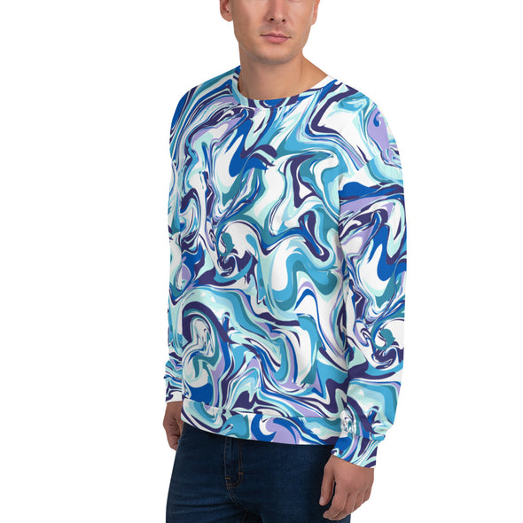 Swirling Blue Marble Unisex Sweatshirt