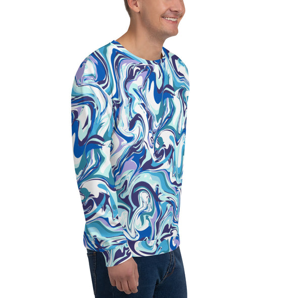 Swirling Blue Marble Unisex Sweatshirt