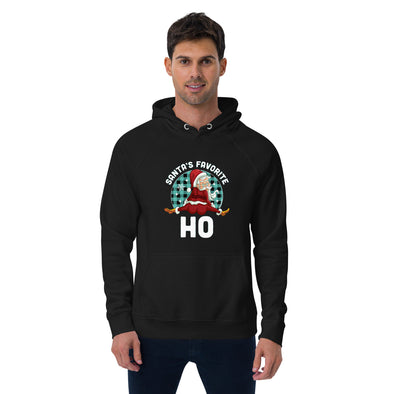 Santa's Favorite Ho Unisex eco raglan hoodie