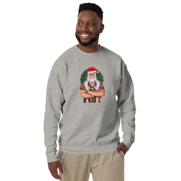 Harnessed Santa Unisex Premium Sweatshirt