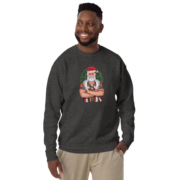 Harnessed Santa Unisex Premium Sweatshirt