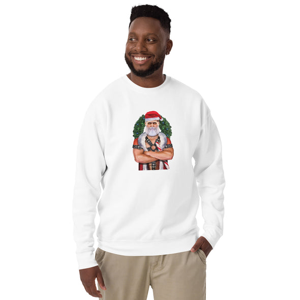 Harnessed Santa Unisex Premium Sweatshirt